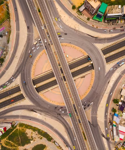 Road interchange representing expressway-led connectivity for Dholera access